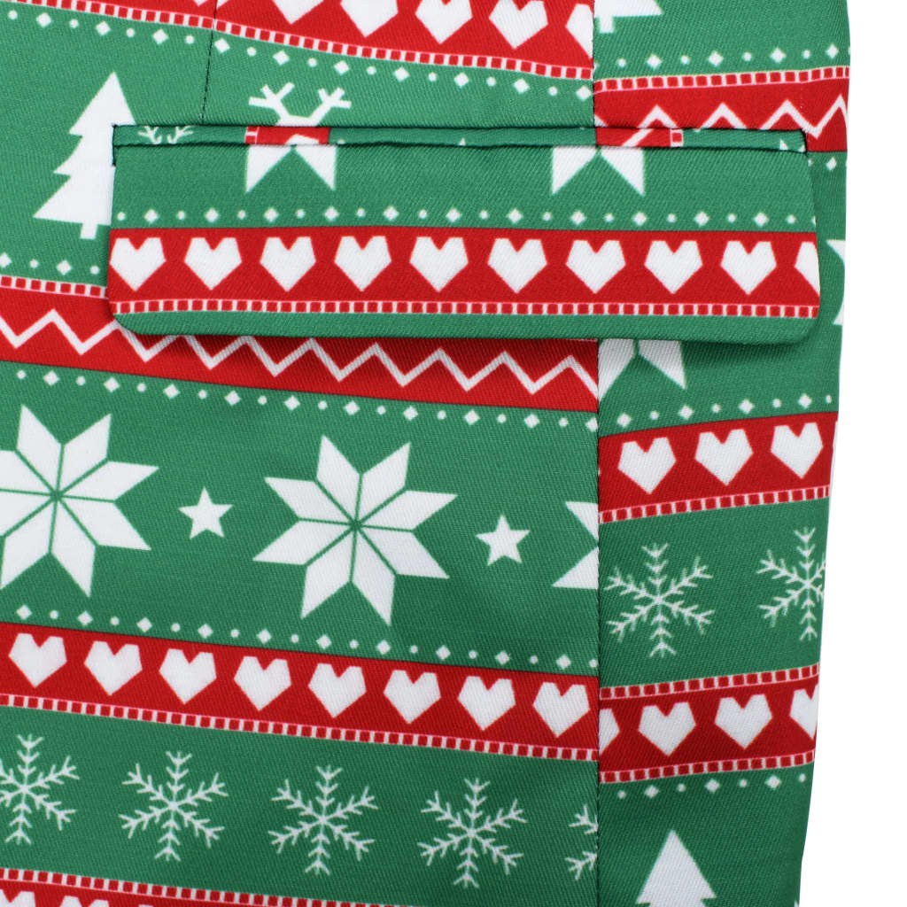 2 Piece Mens Christmas Suit with Tie Size 54 Festive Green